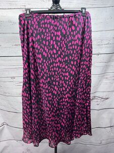 Drapers & Damons Black Skirt Pink Polka Dots‎ Size 14 Womens Garment
